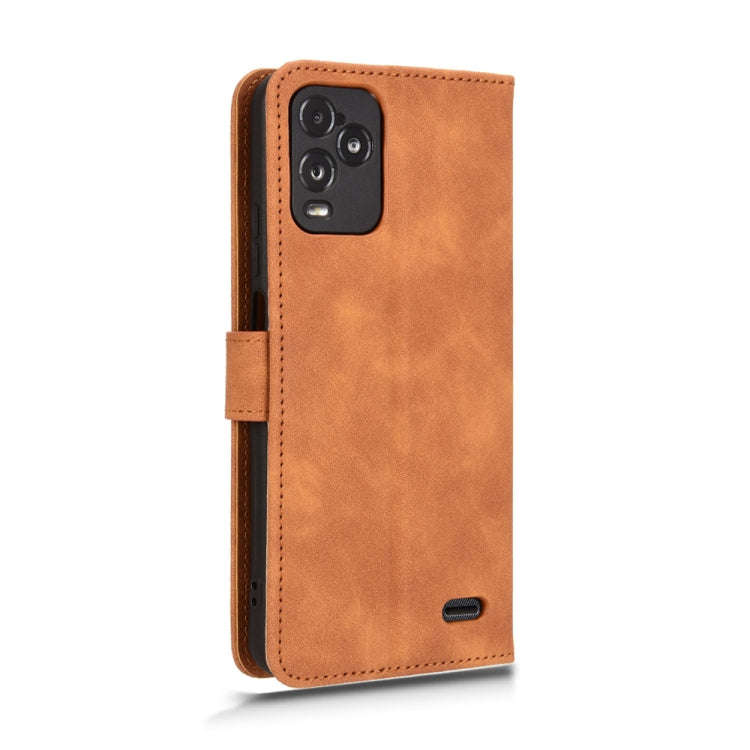 For BLU View 5 Pro Skin Feel Magnetic Flip Leather Phone Case(Brown)