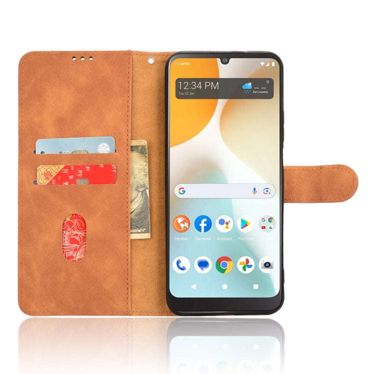 For BLU View 5 Pro Skin Feel Magnetic Flip Leather Phone Case(Brown)