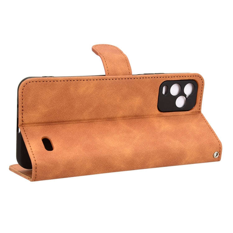 For BLU View 5 Pro Skin Feel Magnetic Flip Leather Phone Case(Brown)