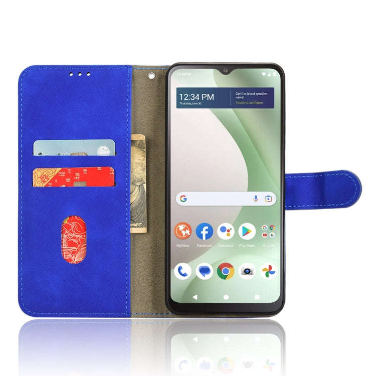 For BLU View 5 Skin Feel Magnetic Flip Leather Phone Case(Blue)