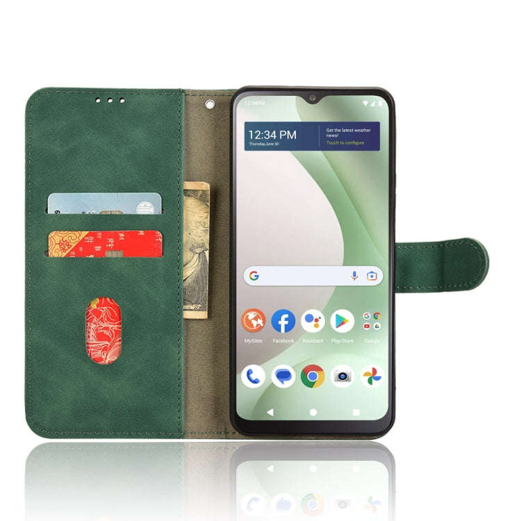 For BLU View 5 Skin Feel Magnetic Flip Leather Phone Case(Green)