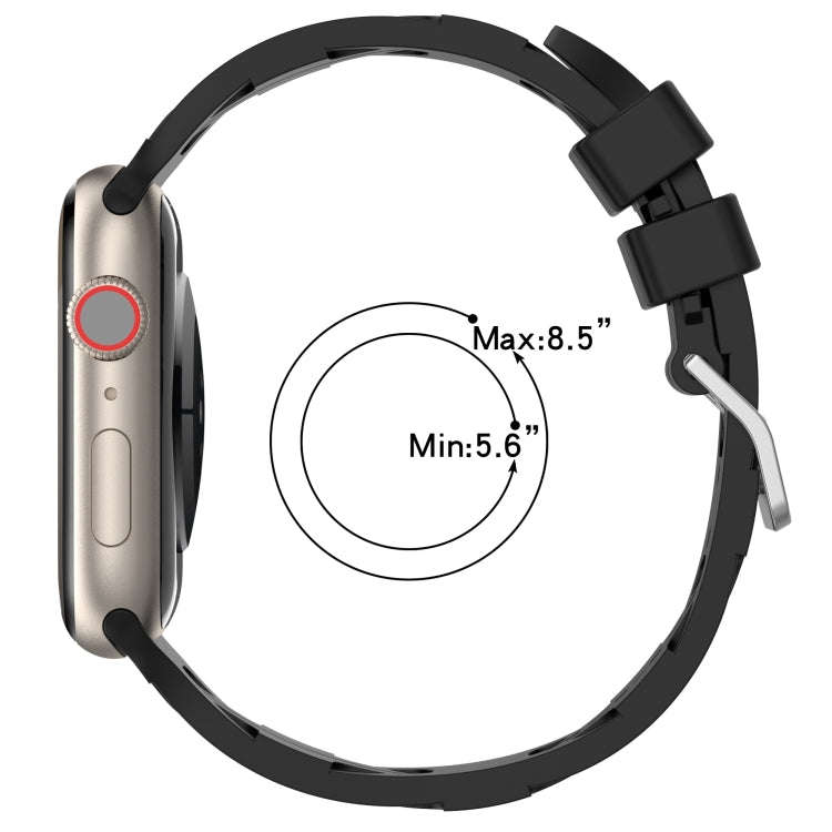 For Apple Watch Series 8 45mm H Texture Silicone Ladder Buckle Watch Band(Starlight)