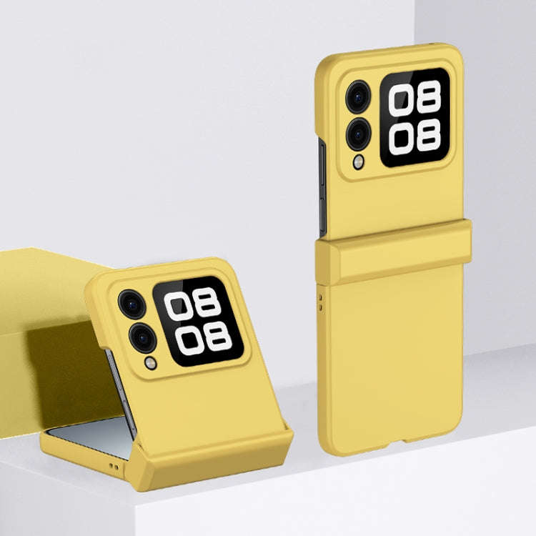 For Huawei nova Flip Three-stage Hinge Skin Feel PC Phone Case(Yellow)