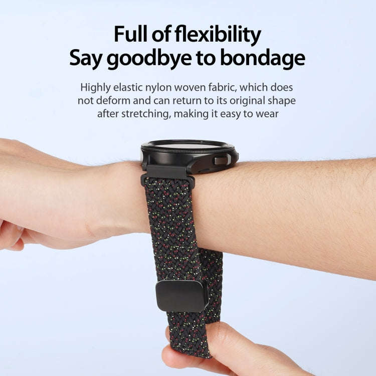 DUX DUCIS Mixture Pro Series Magnetic Buckle Nylon Braid Watch Band, Size:20mm(Black Unity)