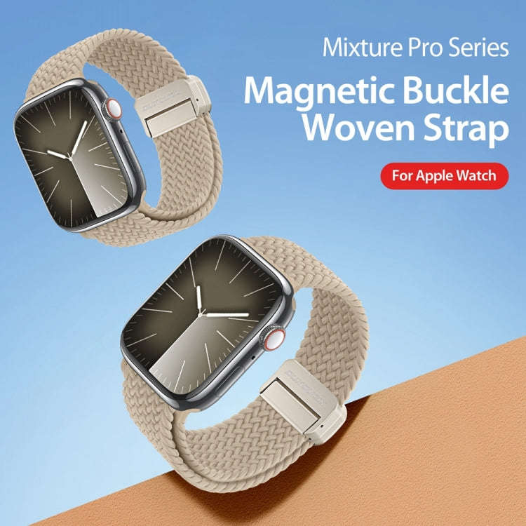 For Apple Watch SE 2023 44mm DUX DUCIS Mixture Pro Series Magnetic Buckle Nylon Braid Watch Band(...