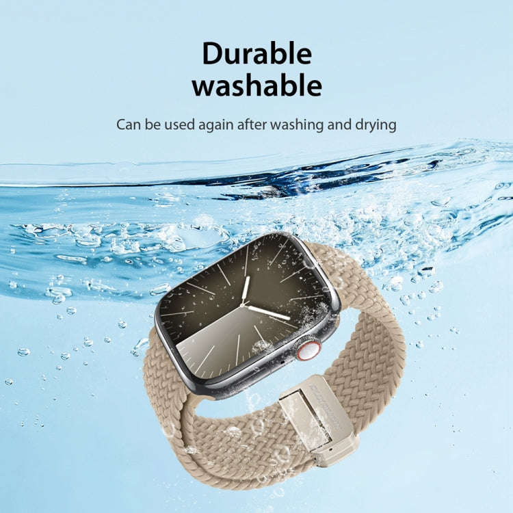 For Apple Watch SE 2023 44mm DUX DUCIS Mixture Pro Series Magnetic Buckle Nylon Braid Watch Band(...