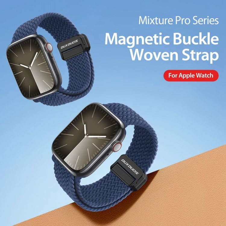 For Apple Watch 38mm DUX DUCIS Mixture Pro Series Magnetic Buckle Nylon Braid Watch Band(Storm Blue)