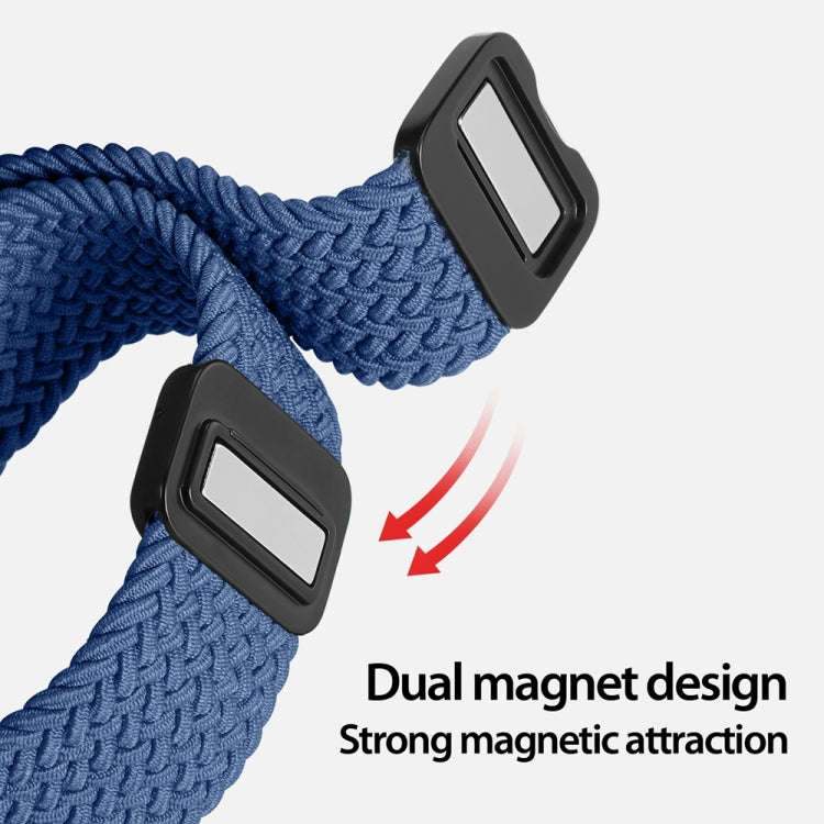 For Apple Watch 38mm DUX DUCIS Mixture Pro Series Magnetic Buckle Nylon Braid Watch Band(Storm Blue)