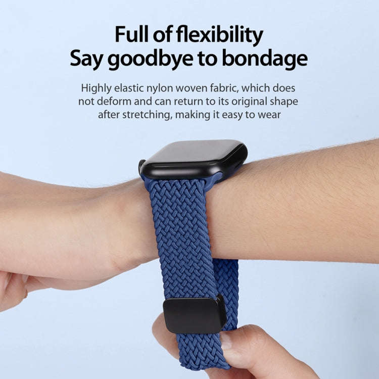 For Apple Watch 38mm DUX DUCIS Mixture Pro Series Magnetic Buckle Nylon Braid Watch Band(Storm Blue)