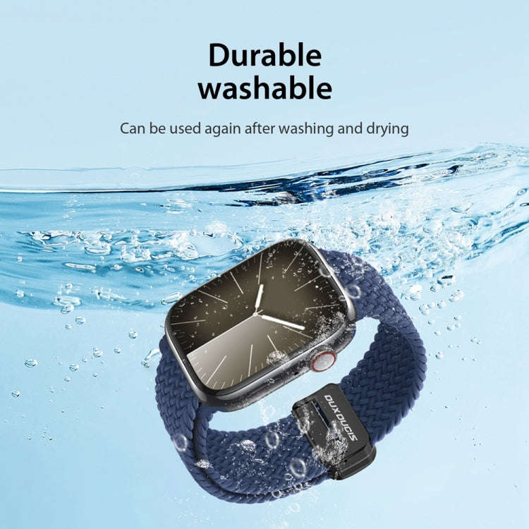 For Apple Watch 38mm DUX DUCIS Mixture Pro Series Magnetic Buckle Nylon Braid Watch Band(Storm Blue)