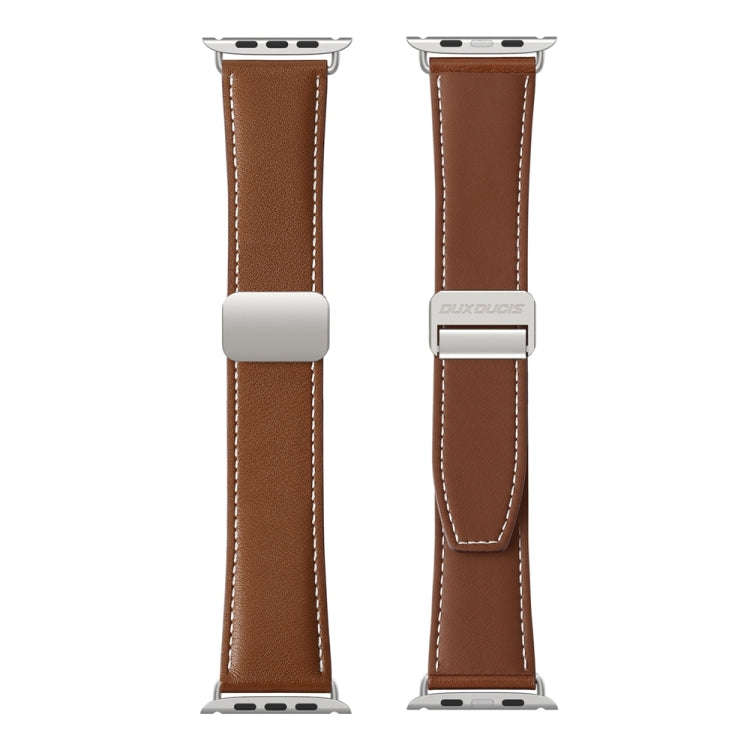 For Apple Watch Series 2 38mm DUX DUCIS YA Series Magnetic Buckle Genuine Leather Watch Band(Brown)