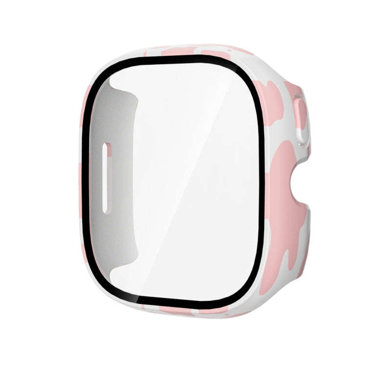 For Verizon Gizmo Watch 3 PC + Tempered Film Integrated Watch Protective Case(Pink Cow)