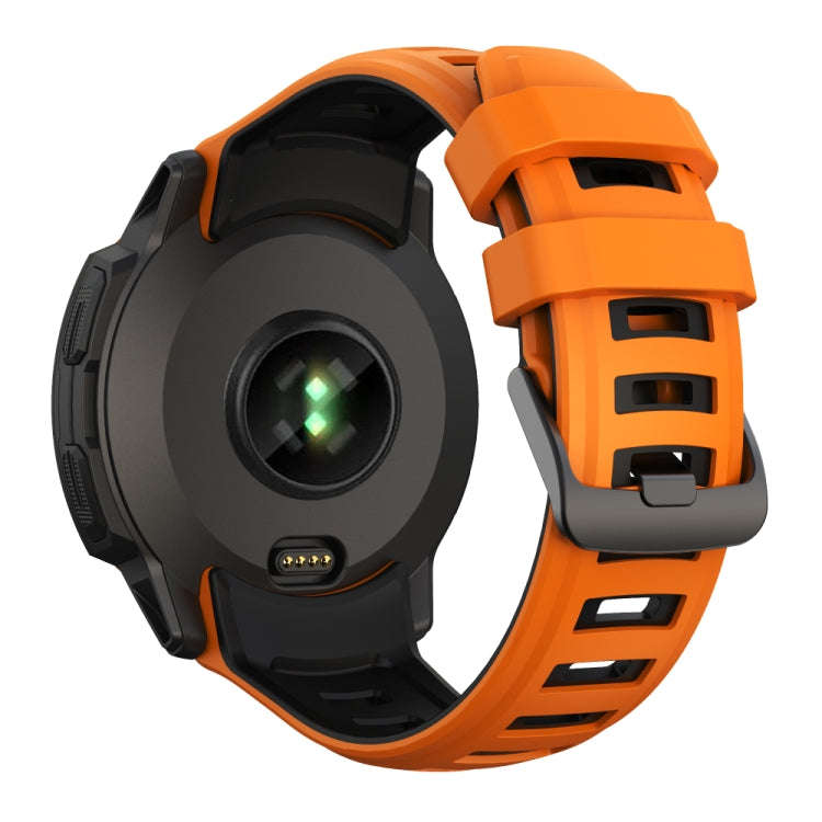 For Garmin Instinct 2X Two Color Silicone Watch Band(Orange Black)
