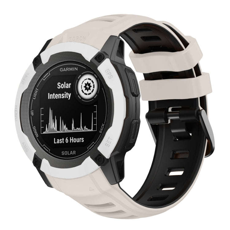 For Garmin Instinct 2X Two Color Silicone Watch Band(White Black)