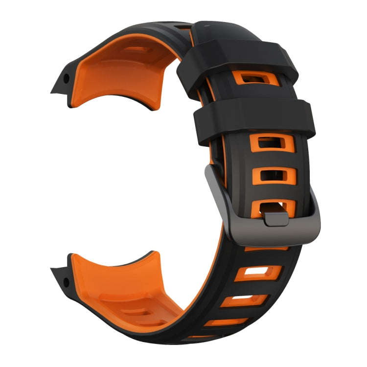 For Garmin Instinct 2X Two Color Silicone Watch Band(Black Orange)