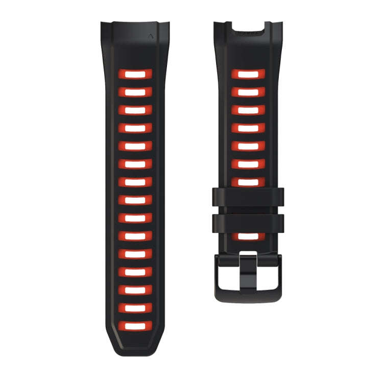 For Garmin Instinct 2X Two Color Silicone Watch Band(Black Red)