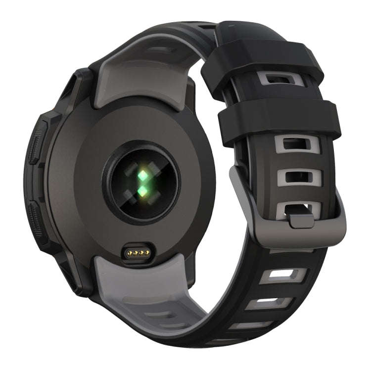 For Garmin Instinct 2X Two Color Silicone Watch Band(Black Grey)