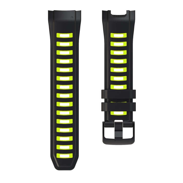 For Garmin Instinct 2X Two Color Silicone Watch Band(Black Lime)