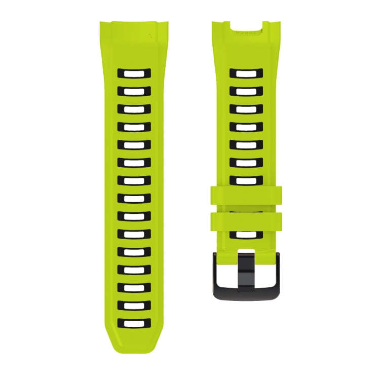 For Garmin Instinct 2X Two Color Silicone Watch Band(Lime Black)