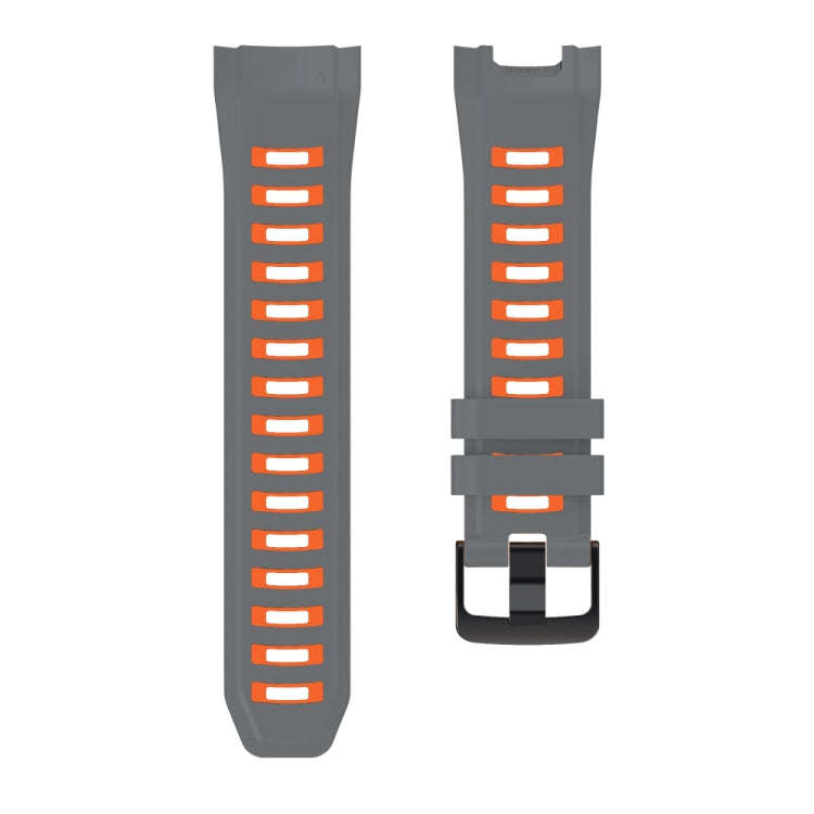 For Garmin Instinct 2X Two Color Silicone Watch Band(Space Grey Orange)