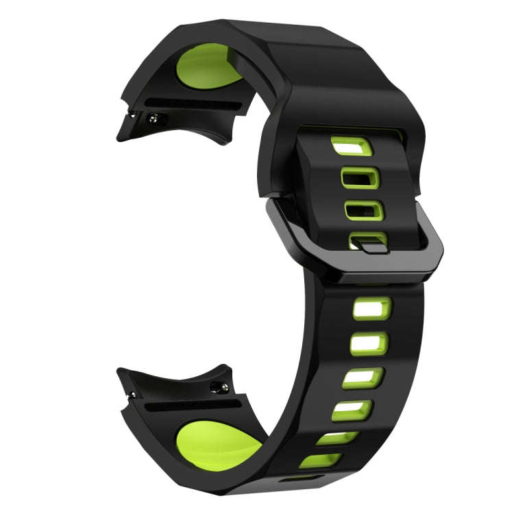 For Samsung Galaxy Watch 6 Wave Texture Two Color Silicone Watch Band(Black Green)