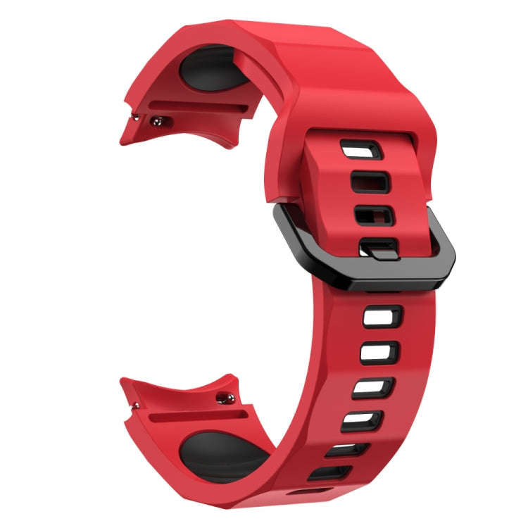 For Samsung Galaxy Watch 6 Wave Texture Two Color Silicone Watch Band(Red Black)
