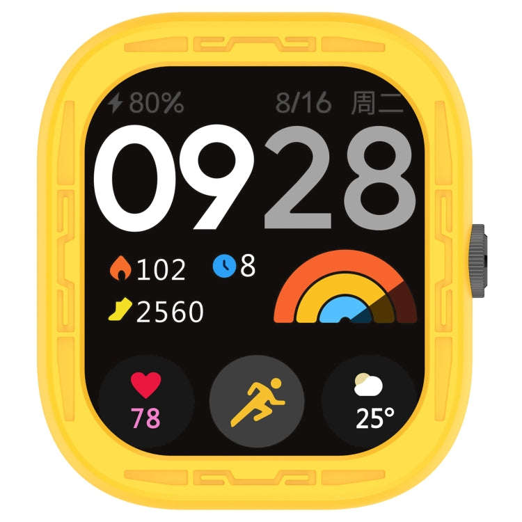 For Redmi Watch 4 Silicone Smart Watch Protective Case(Yellow)