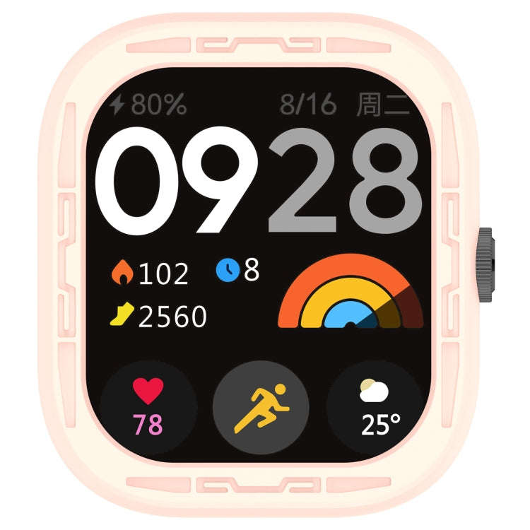 For Redmi Watch 4 Silicone Smart Watch Protective Case(Light Pink)