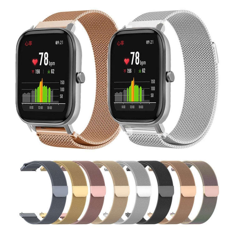 For Huami Amazfit GTS 22mm Milanese Magnetic Metal Watch Band(Silver)