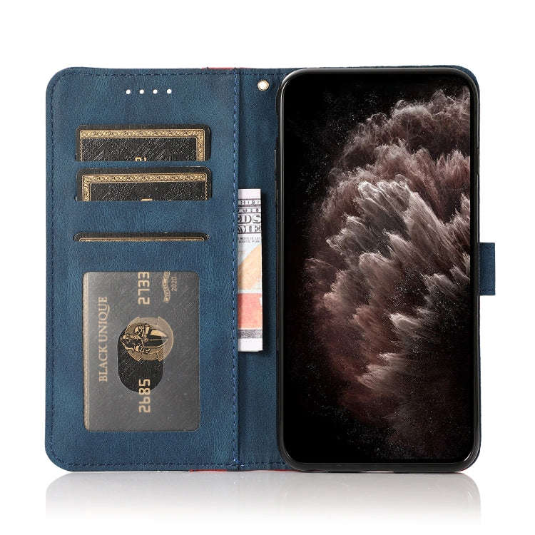 For Motorola Edge 50 5G Dual-color Stitching Leather Phone Case(Red Blue)