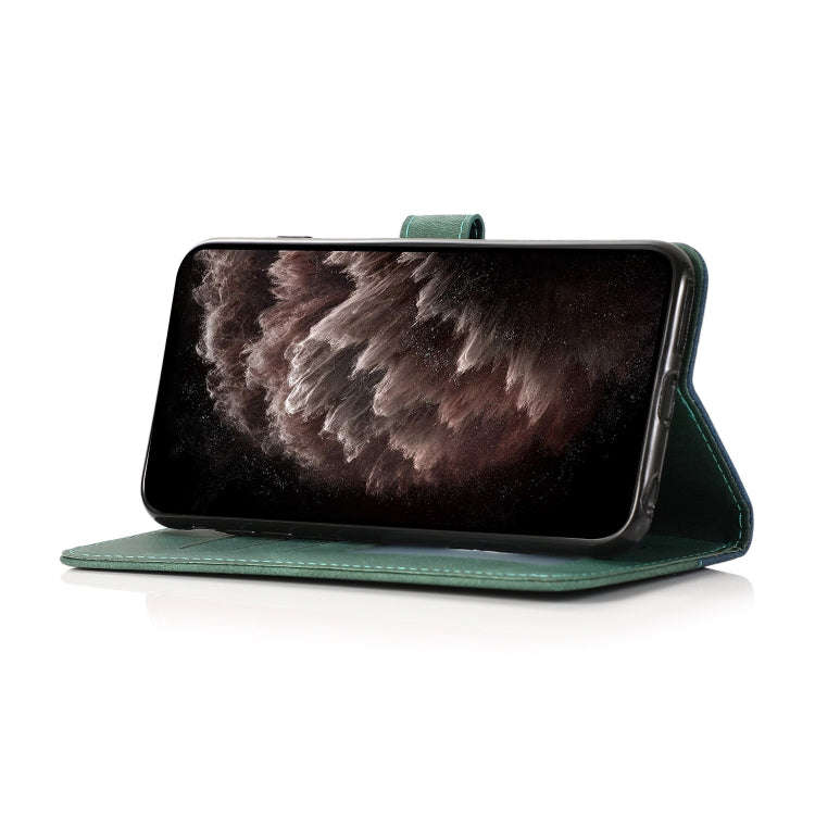 For Motorola Edge 50 Pro Dual-color Stitching Leather Phone Case(Blue Green)