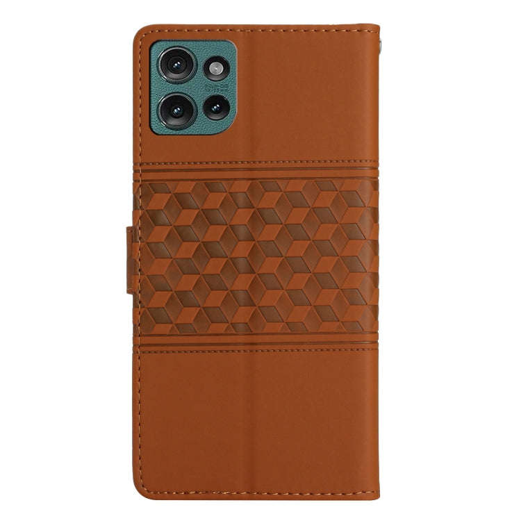 For Motorola Edge 50 5G Diamond Embossed Skin Feel Leather Phone Case(Brown)