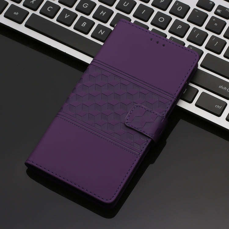For Motorola Edge 50 5G Diamond Embossed Skin Feel Leather Phone Case(Purple)