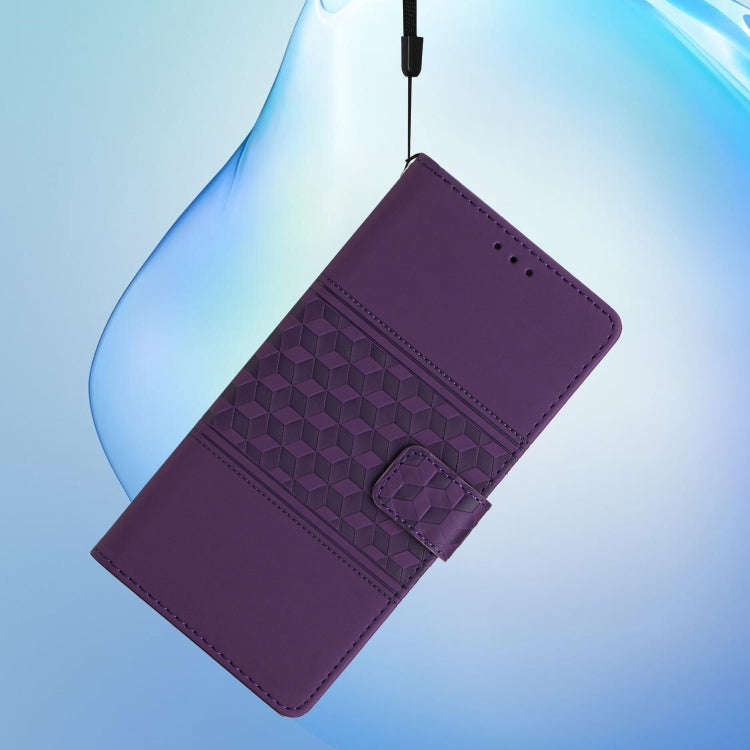 For Motorola Edge 50 5G Diamond Embossed Skin Feel Leather Phone Case(Purple)