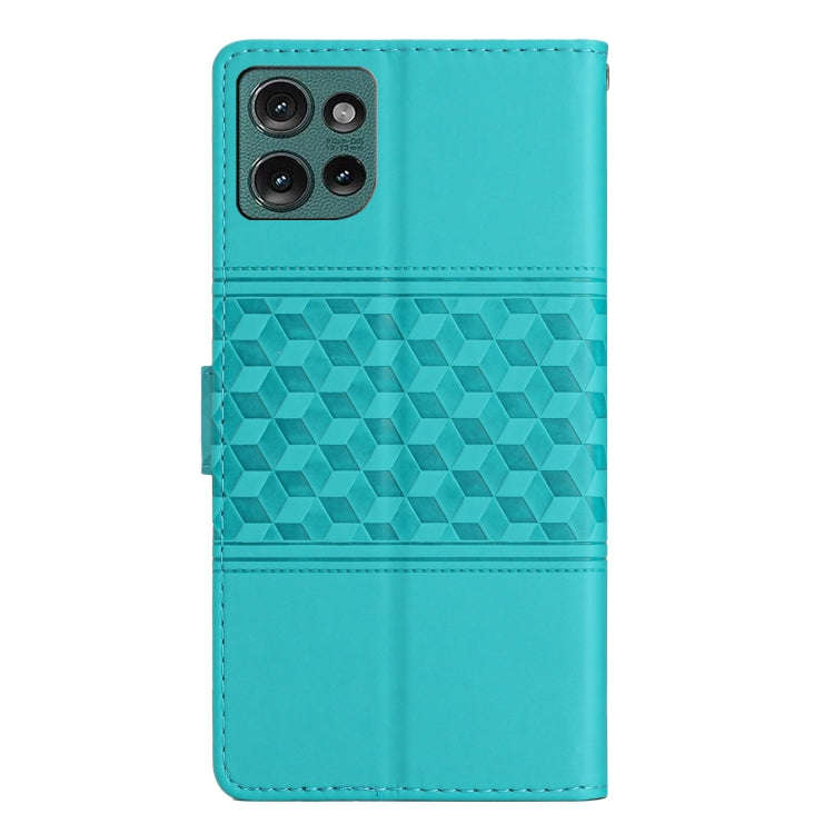 For Motorola Edge 50 5G Diamond Embossed Skin Feel Leather Phone Case(Blue)