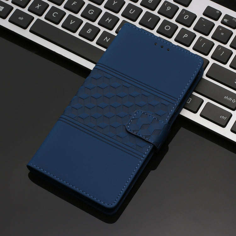 For Motorola Edge 50 5G Diamond Embossed Skin Feel Leather Phone Case(Dark Blue)