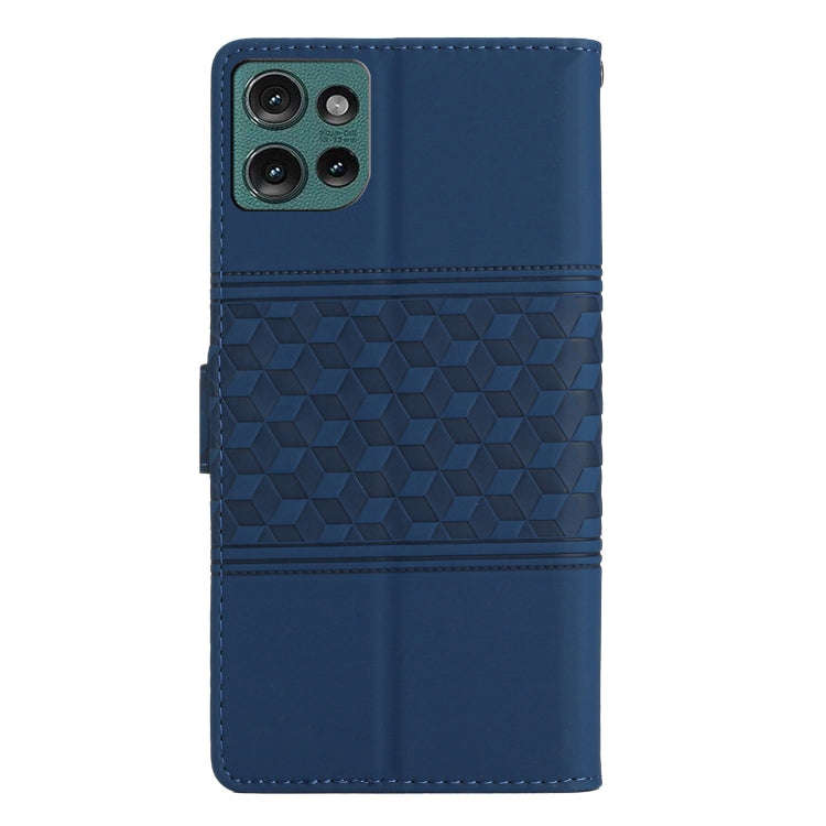 For Motorola Edge 50 5G Diamond Embossed Skin Feel Leather Phone Case(Dark Blue)