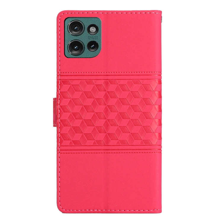 For Motorola Edge 50 5G Diamond Embossed Skin Feel Leather Phone Case(Red)