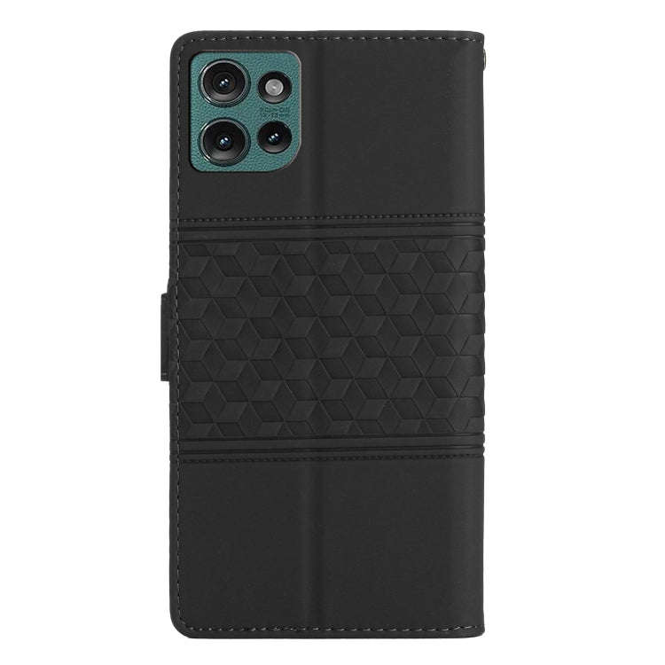 For Motorola Edge 50 5G Diamond Embossed Skin Feel Leather Phone Case(Black)