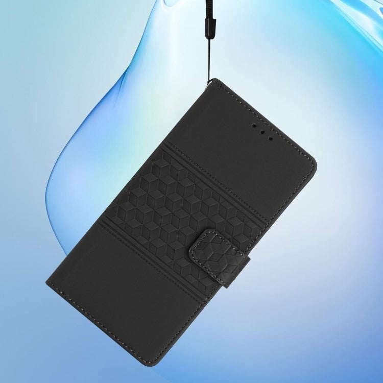 For Motorola Edge 50 5G Diamond Embossed Skin Feel Leather Phone Case(Black)