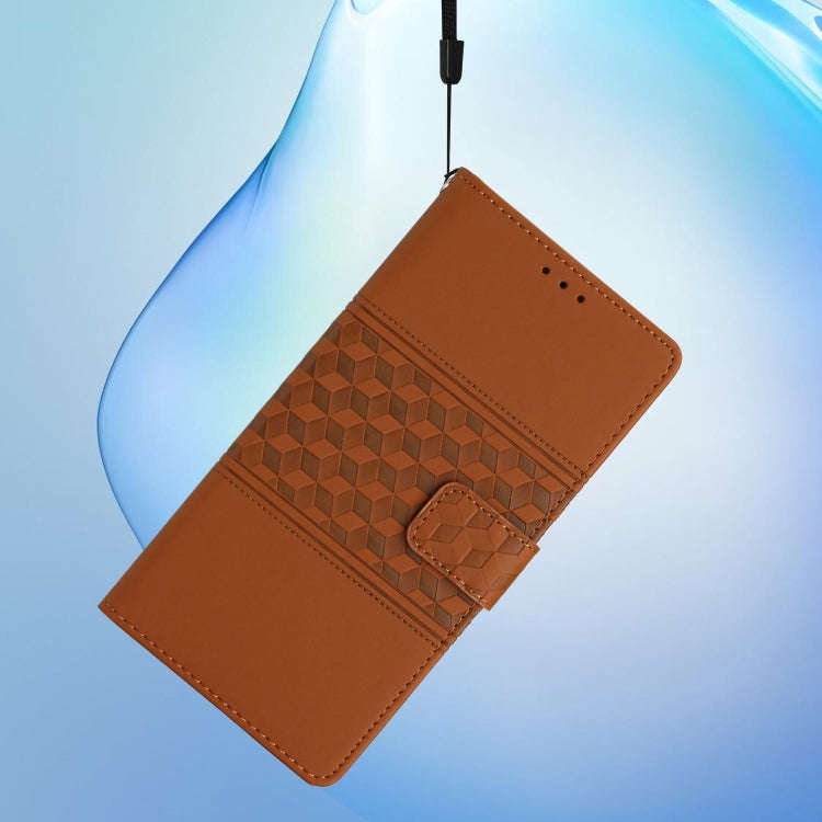 For Motorola Edge 50 Pro Diamond Embossed Skin Feel Leather Phone Case(Brown)