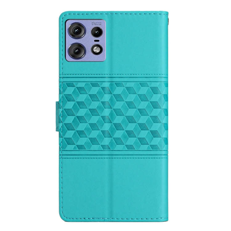 For Motorola Edge 50 Pro Diamond Embossed Skin Feel Leather Phone Case(Blue)