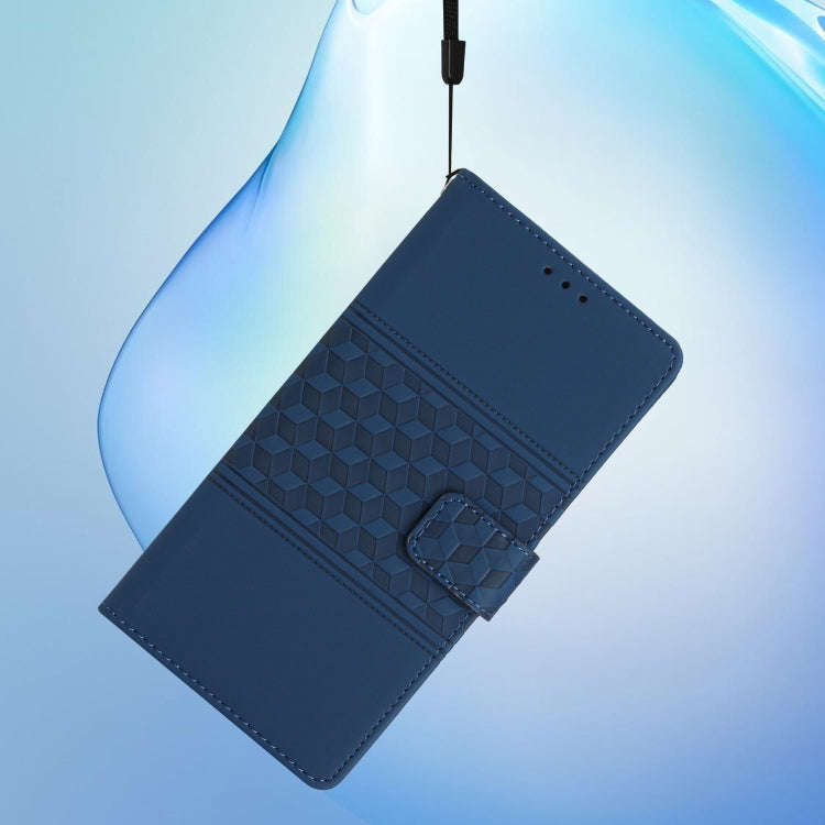 For Motorola Edge 50 Pro Diamond Embossed Skin Feel Leather Phone Case(Dark Blue)
