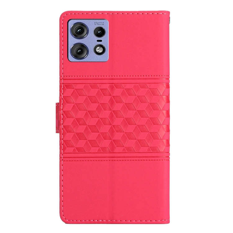 For Motorola Edge 50 Pro Diamond Embossed Skin Feel Leather Phone Case(Red)