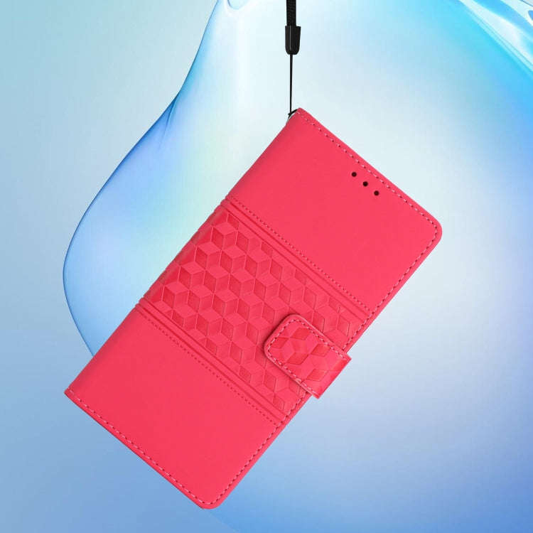 For Motorola Edge 50 Pro Diamond Embossed Skin Feel Leather Phone Case(Red)