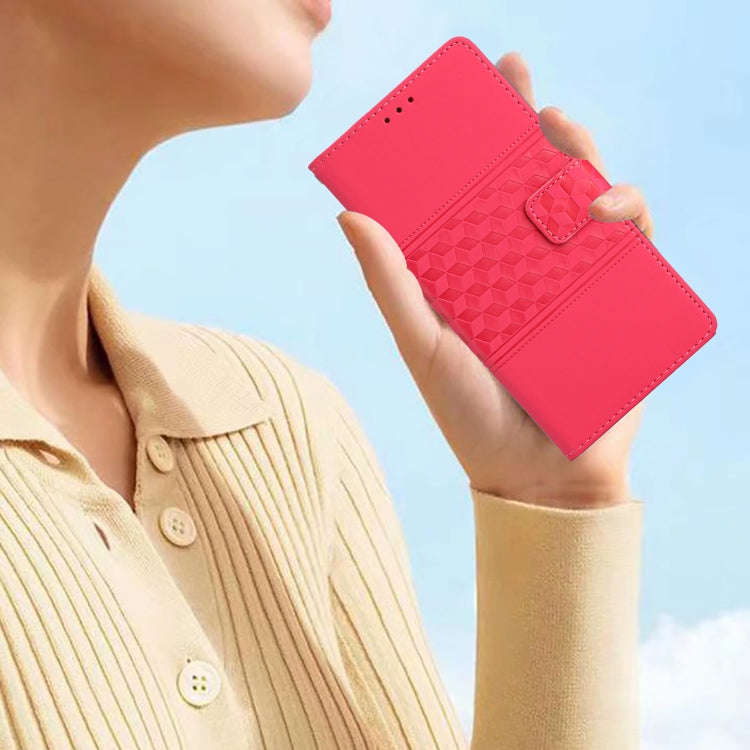 For Motorola Edge 50 Pro Diamond Embossed Skin Feel Leather Phone Case(Red)