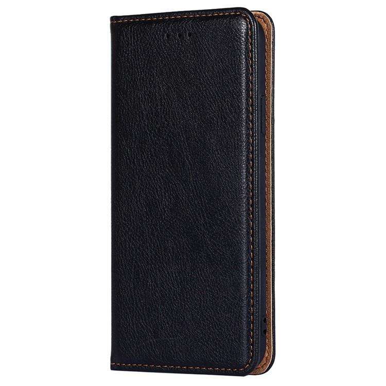 For Honor X8c 4G Gloss Oil Solid Color Magnetic Leather Phone Case(Black)
