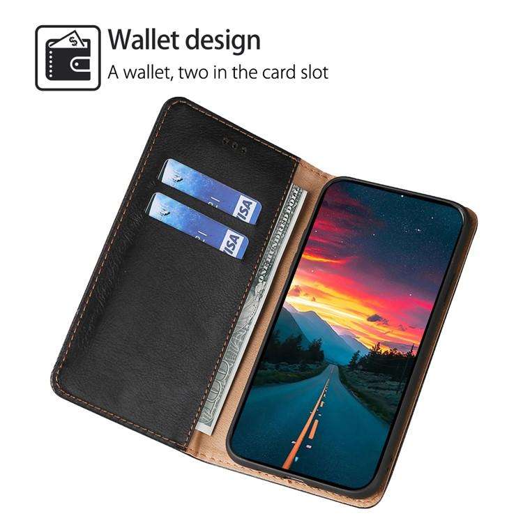 For Honor X8c 4G Gloss Oil Solid Color Magnetic Leather Phone Case(Black)