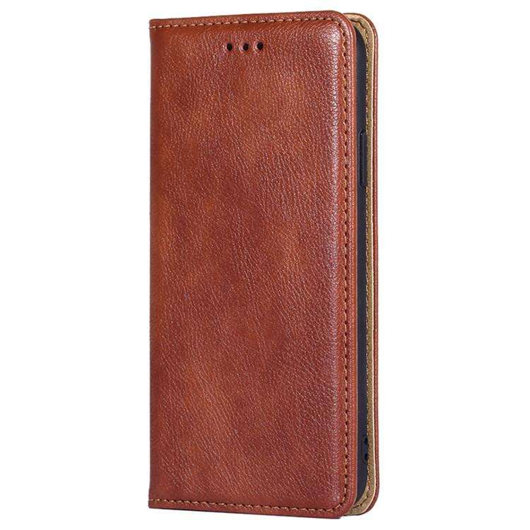 For Honor X8c 4G Gloss Oil Solid Color Magnetic Leather Phone Case(Brown)
