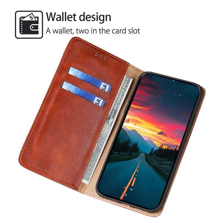 For Honor X8c 4G Gloss Oil Solid Color Magnetic Leather Phone Case(Brown)